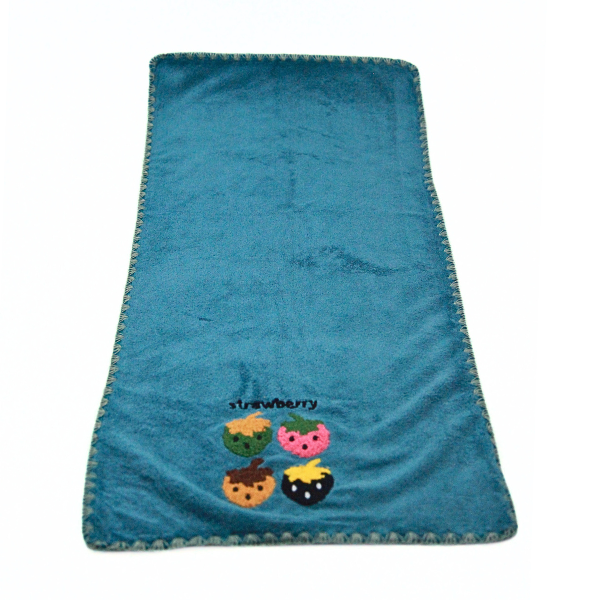 Soft Embrodied Towel With Strawberry Print