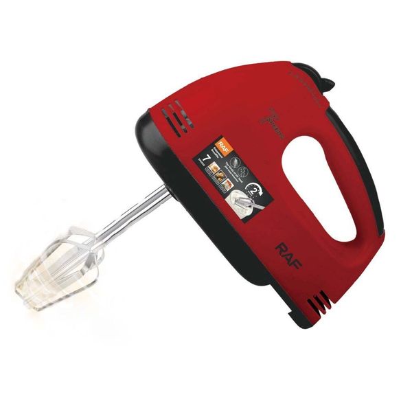 Raf Top Quality Bakery Dough 7 Speeds Hand Mixer Blender- Red