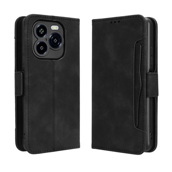 Multi Card Groove Leather Cover Compatible With Oukitel C60 Pro