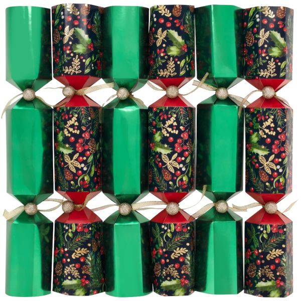 Seasons Greetings Feast Christmas Crackers - 6 Pack