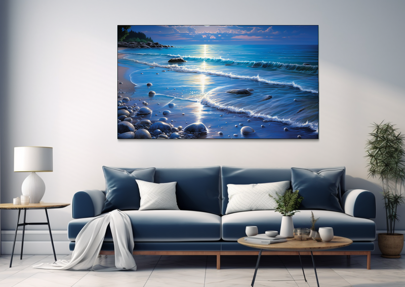 Canvas Wall Art - Moonlight Serenity Abstract - BK0289
