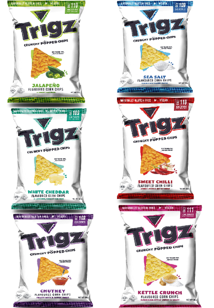 Trigz Crunchy Popped Chips - Mixed Box (24 x 28g)