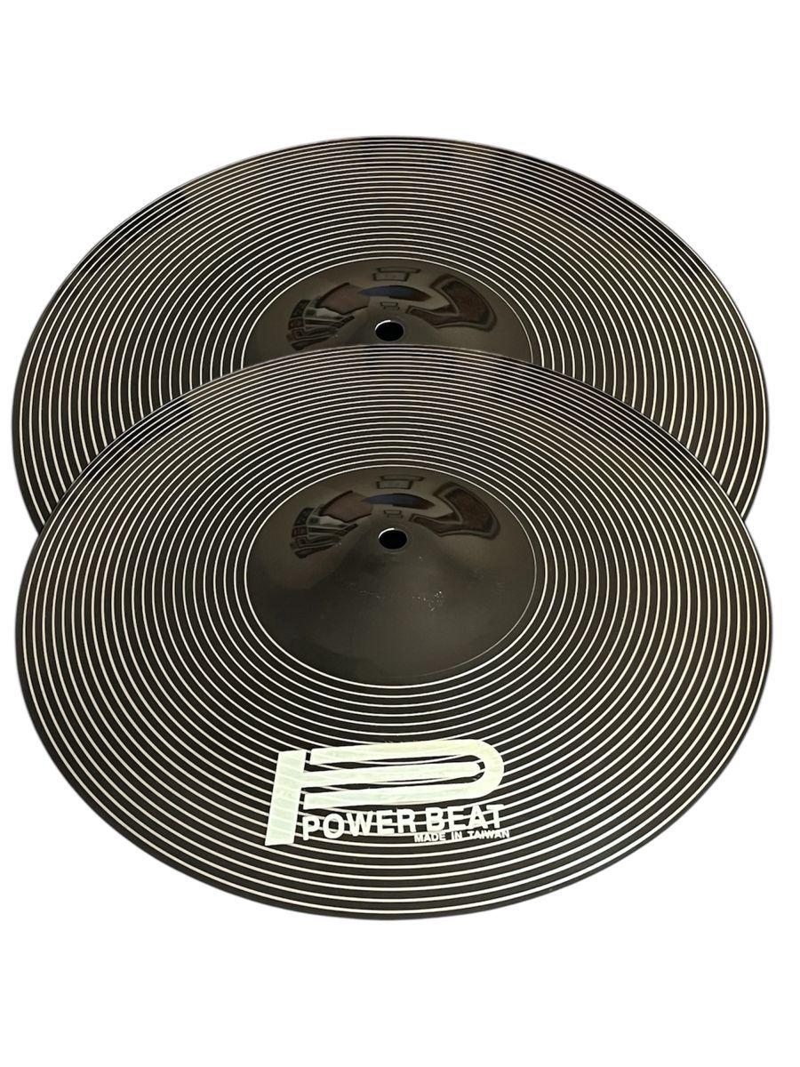 Power Beat Black 14-Inch Hi-Hat Cymbal Pair - Durable, Crisp Sound