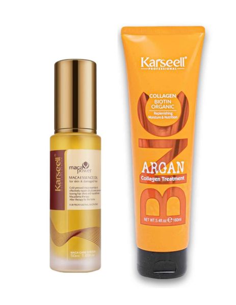 Karseell Argan Collagen Hair Treatment 160ml &amp; Maca Essence Oil 50ml