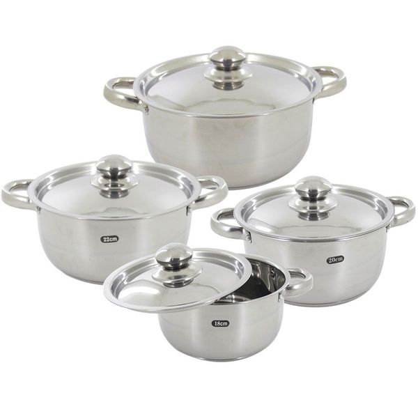 8 Piece Stainless Steel Cookware Pot set