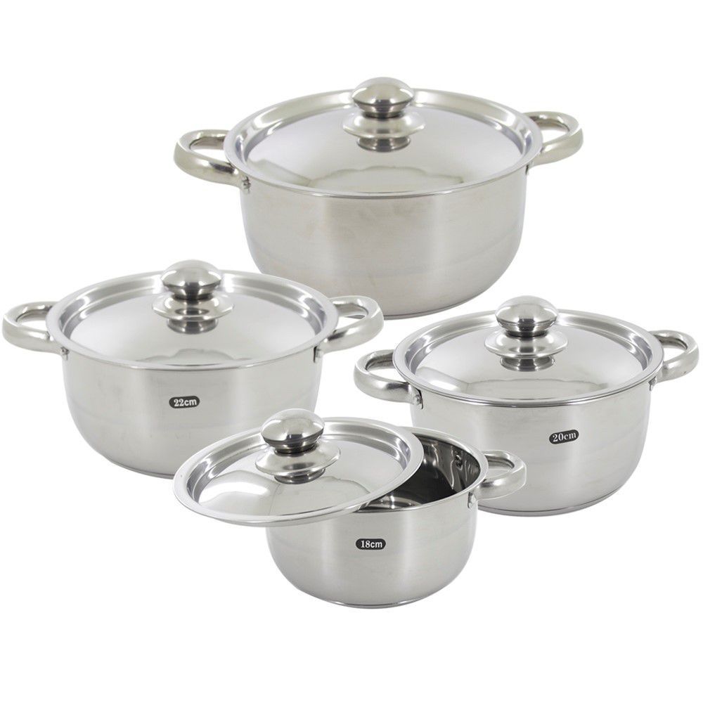 8 Piece Stainless Steel Cookware Pot set Buy Online in South Africa