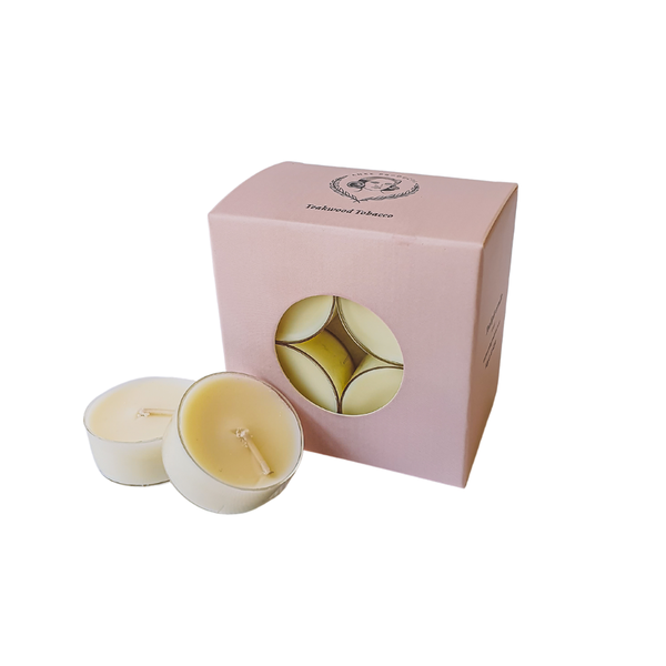 Anke Products - Teakwood Tobacco Set Of 12 Tealight Candles