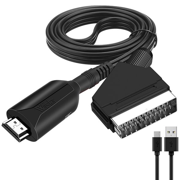 Wiistar Hdmi-Compatible To Scart Adapter Video Audio Converter