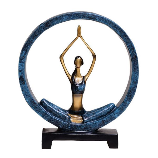 Home Decor Yoga Pose Resin Statue - 24cm