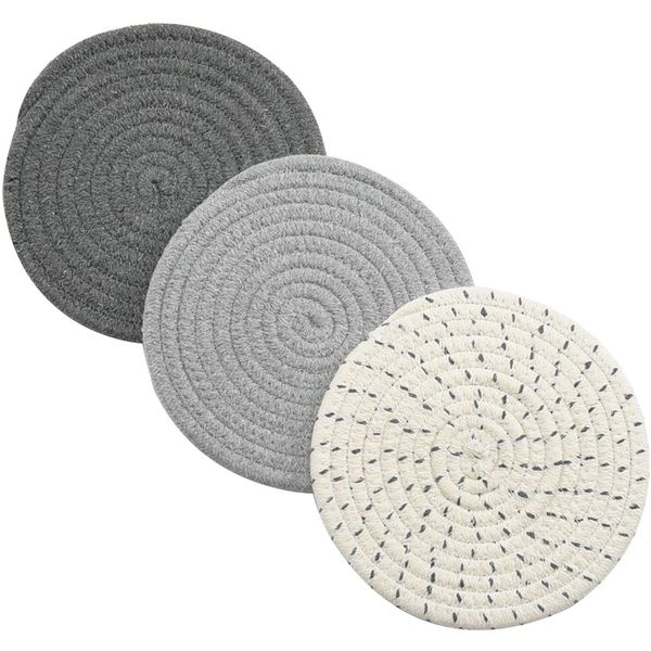 Maisonware 100% Pure Cotton Weave Potholder Trivets - 3 Piece