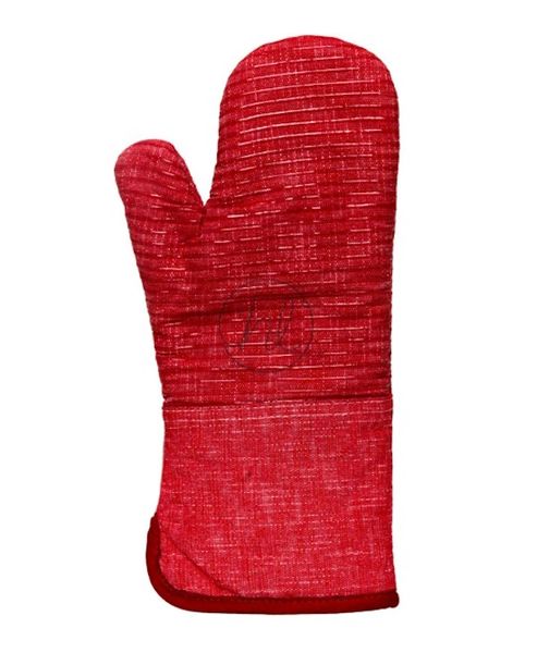 Red Linen Oven Glove