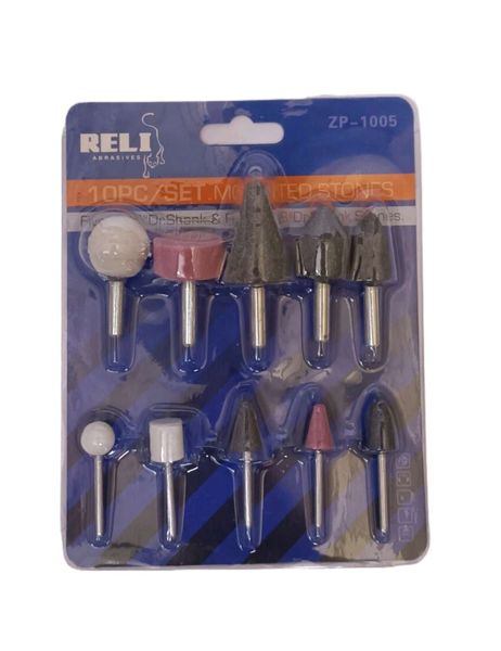 Die Grinder Mounted Stone Bit Set - 10pcs