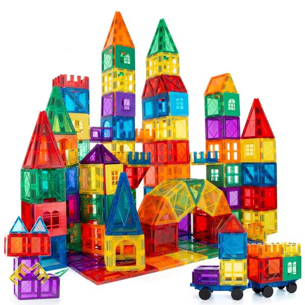 120 Pcs Magnet Tiles Magnetic 3D Building Blocks Set Kids Construction Toys