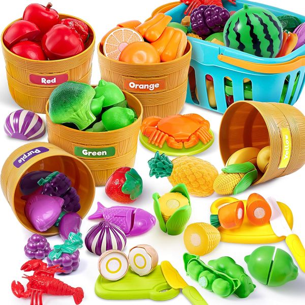 Educational Toys Play Food Set Toddlers Pretend Kitchen Cutting Play Set