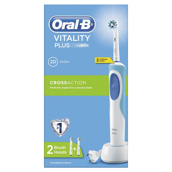 Braun Oral-B Vitality Cross Action Electric Toothbrush With 2 Brush Heads
