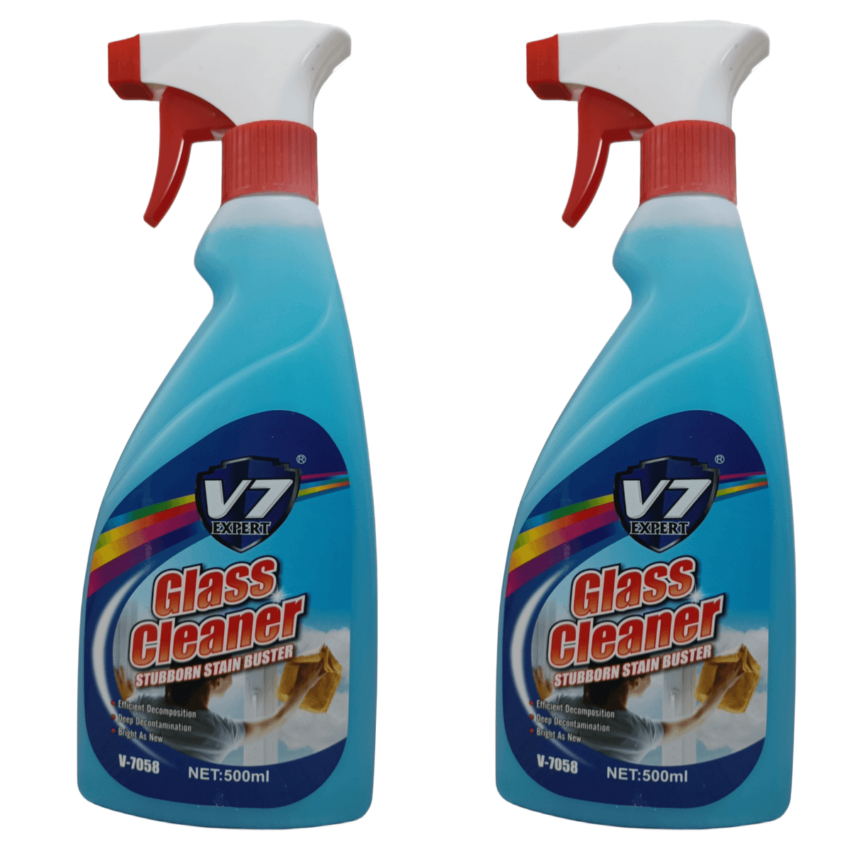 V7 Expert 500ml Glass Cleaner Stubborn Stain Buster Pack of 2 Shop