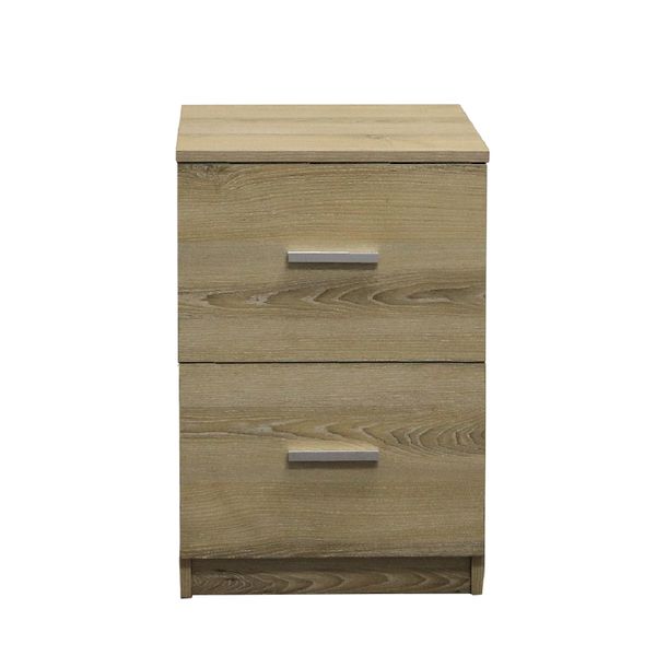 Stylo Bedside Pedestal | 2 Drawer | Washed Shale