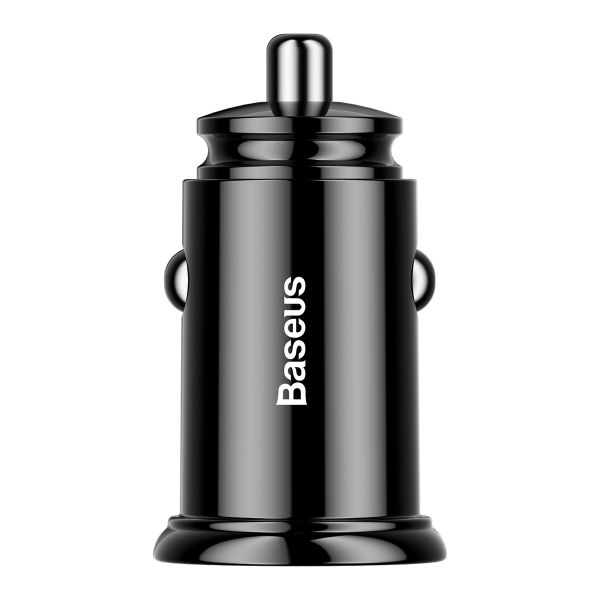 Baseus Circular Plastic Series 30W Dual USB QC3.0 Quick Car Charger Black