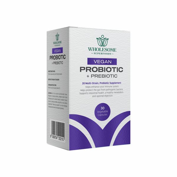 Wholesome Superfoods - Vegan Probiotic + Prebiotic ( 3 Month Value Pack )