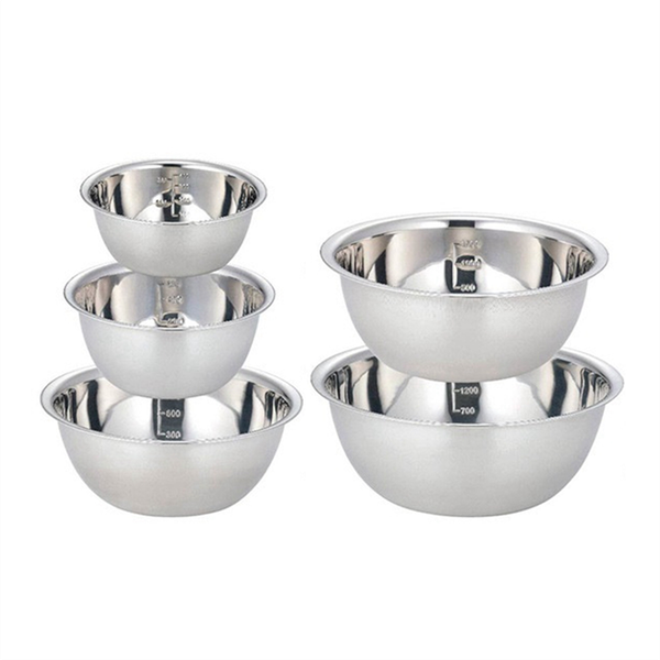 Stainless Steel Mixing Bowl Set 5 Size Space Saving Nesting Bowls