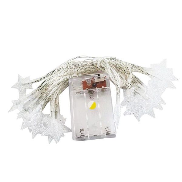 Battery Operated Bright 5M Star Shaped Fairy Light -Warm White
