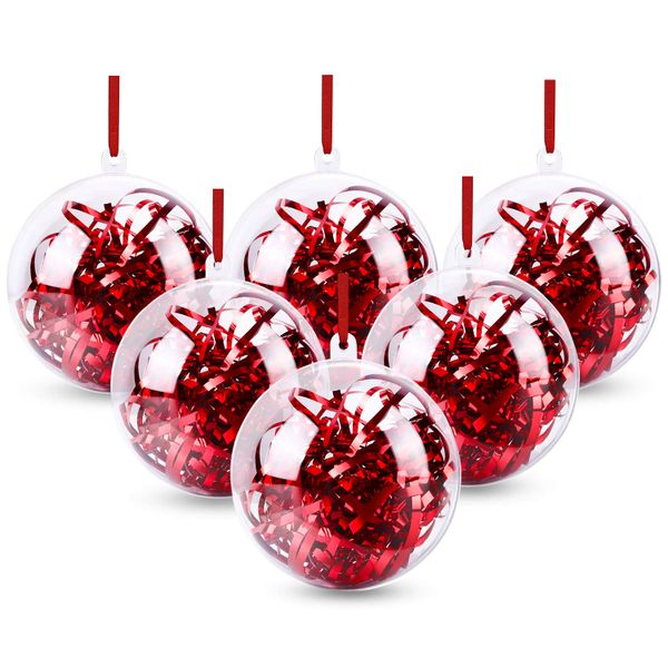 Mega cool Christmas Baubles Transparent Baubles, for Festival Party,6 pack