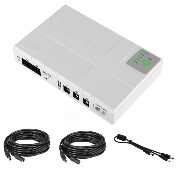 10400mAh Multifunctional Portable Mini UPS with 2 x 5M Extra DC Cable