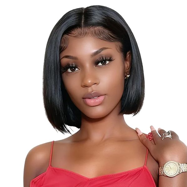 Brseilienne 8Inch Vietnamese Wear and Go Glueless 4x4 Straight Bob Wig
