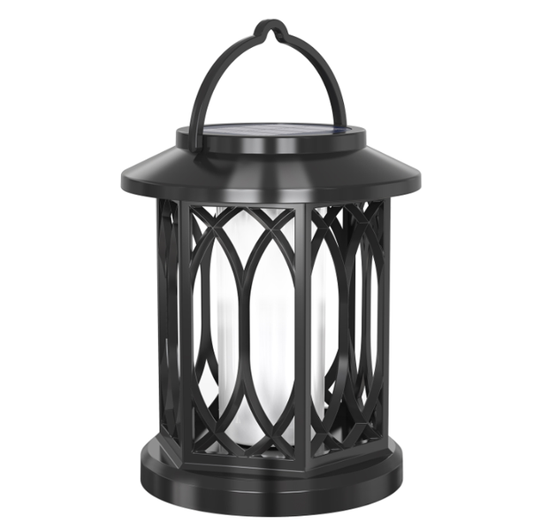Outdoor Solar28LED Flame Lantern Waterproof Wall/Ground Plug Lawn Spotlight