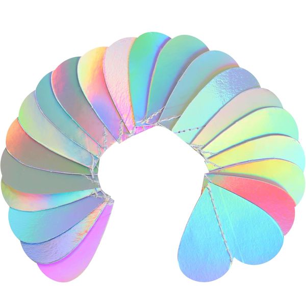 Iridescent Disco Holographic Heart Garland Neon Party Streamer Banner Decor