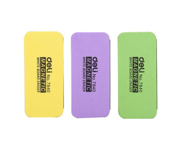 Deli Whiteboard Magnet Eraser Sponge Value Pack (Yellow, Green, Purple)