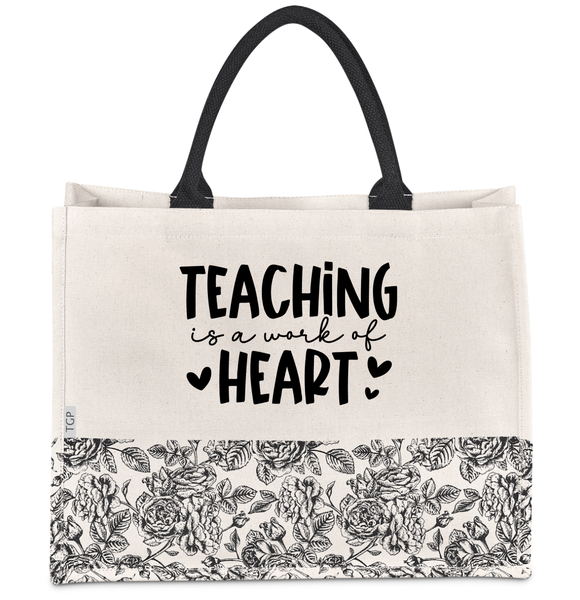 Floral bag - Teaching is a work of heart