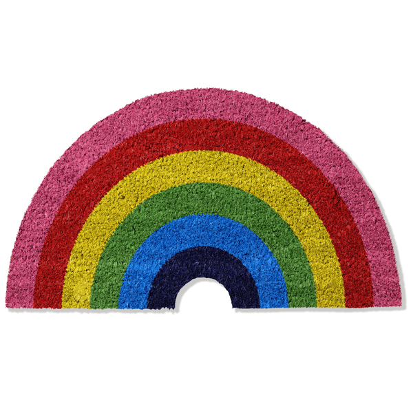 Rainbow Coir Doormat - Natural Coconut Fibre 40x60cm