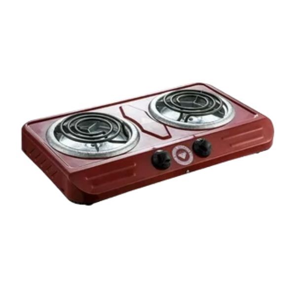 Red Double Hot Plate Electric Stove With Two Spi image