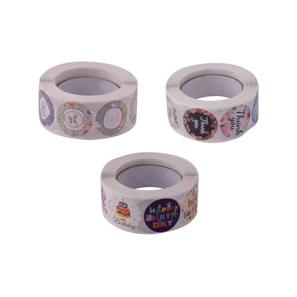 Marco Thank You &amp; Happy Birthday Sticker Rolls [3-Pack]