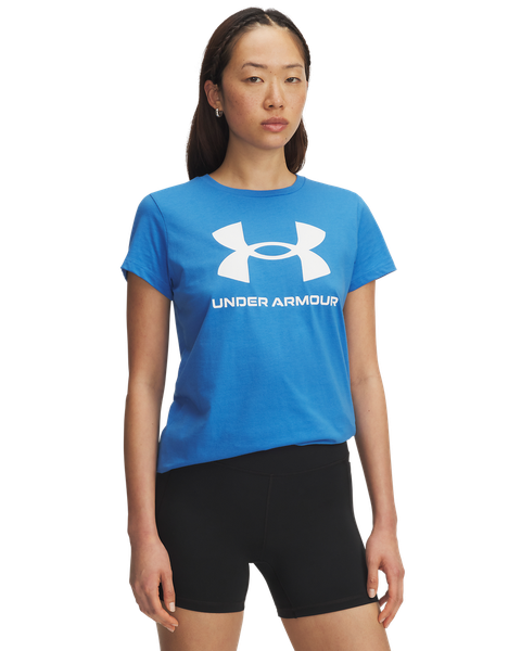 Under Armour Women's Rival Logo Short Sleeve T-Shirt - Blue Atlantis