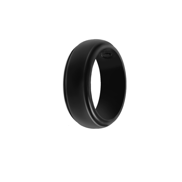 8Mm Popular Black Men Silicone Cool Rings #10