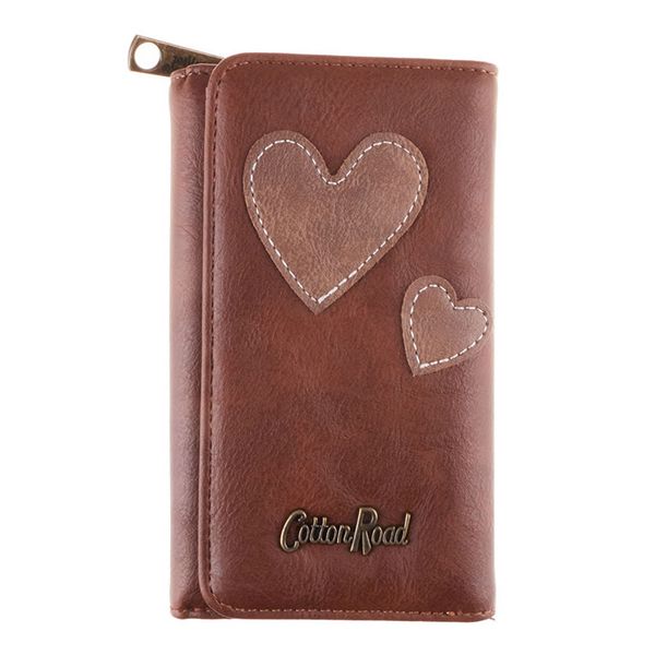 Women's Double Zip Stylish Wallet with Hearts - PL1912