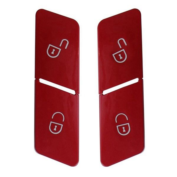 1 Pair Red Door Lock Switch Button Lock Compatible with Mercedes-Benz
