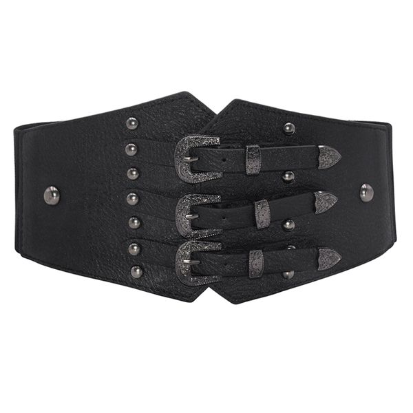 Fashion Vintage Wide Adjustable Lace Up Faux Leather Belt (68-98cm)