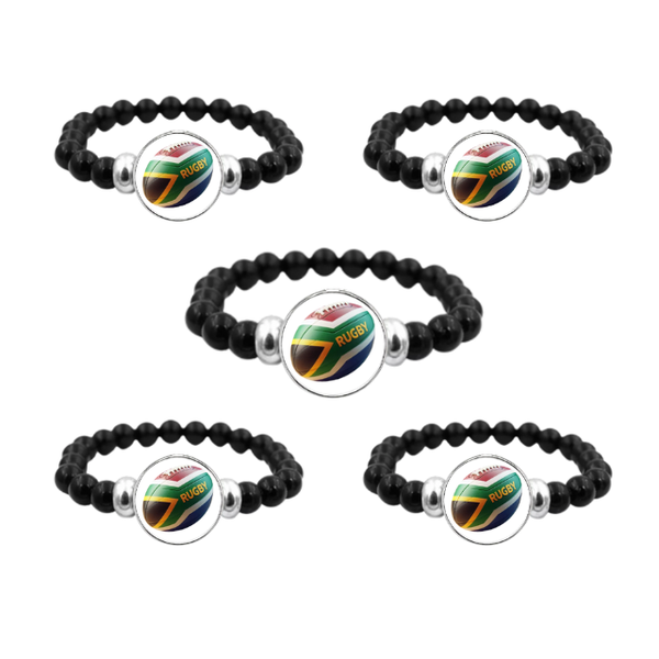 5PK Rugby South Africa Snap Bracelet Souvenir Novelty Gifting