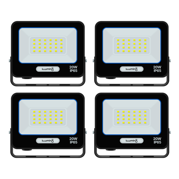 illumin8 20W LED Flood Light IP65 Cool White - 4 Pack