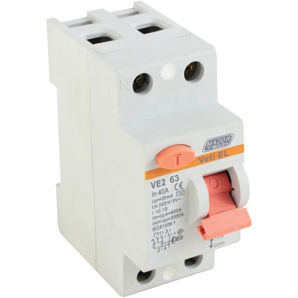 Veti 63A Double Pole Earth Leakage (VE2P63BP)