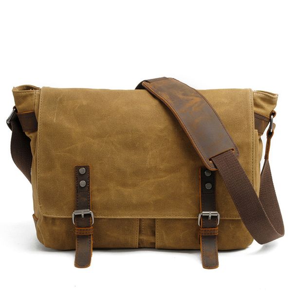 Waterproof Vintage Cross Messenger Bags-Brown