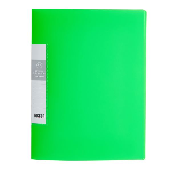 Meeco Premium Display Books 20 Pockets Green 2 Pack