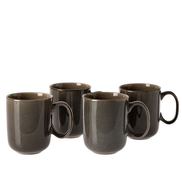 George &amp; Mason - Mali 4 Pack Grey Ceramic Mugs