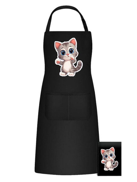 Kitten Cat 19 Kawaii Sticker Theme Aprons Birthday Christmas Gift 502