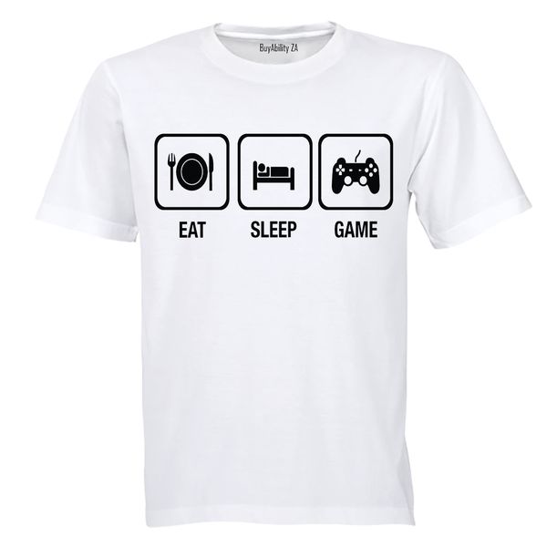 Eat. Sleep. Game - Mens - T-Shirt - White