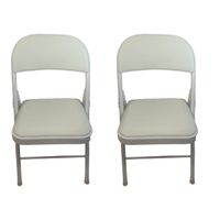 SMTE - Foldable Outdoor Chairs - 2 Pack - White