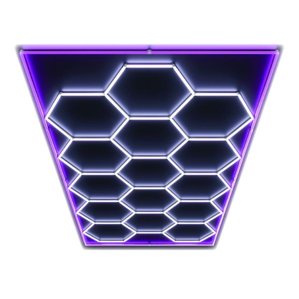 Hexagon Light (15 Hexagons Plus Pink Border) Detail Garage